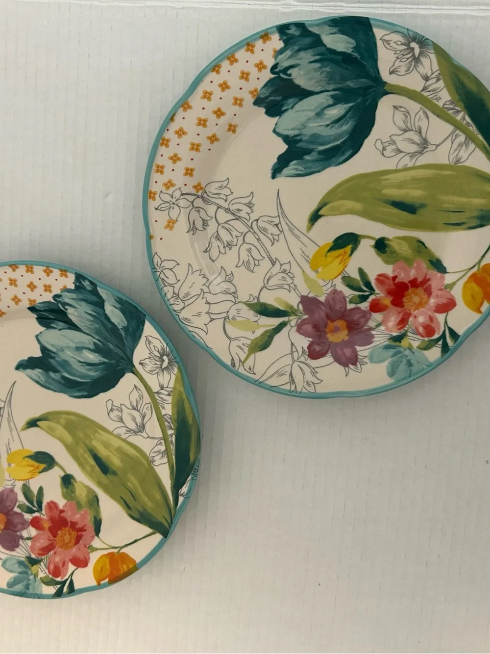 Pioneer Woman, Floral Ceramic 8.5 ‘ Plates - Multicolor/ set of 2/ original ones